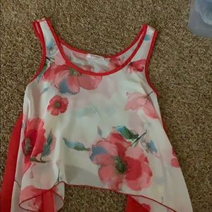 Sheer, floral, tank top style blouse